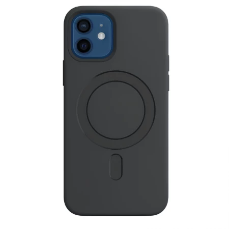 Housse-coque PERSONNALISÉ silicone MAGSAFE iPhone 12 Mini noir