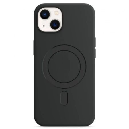 Housse-coque PERSONNALISÉ silicone MAGSAFE iPhone 13/iPhone 14 noir