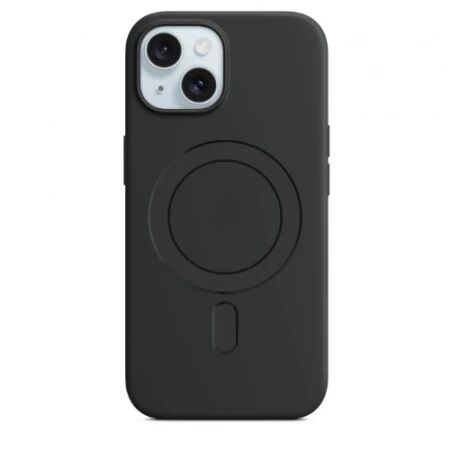 Housse-coque PERSONNALISÉ silicone MAGSAFE iPhone 15 noir