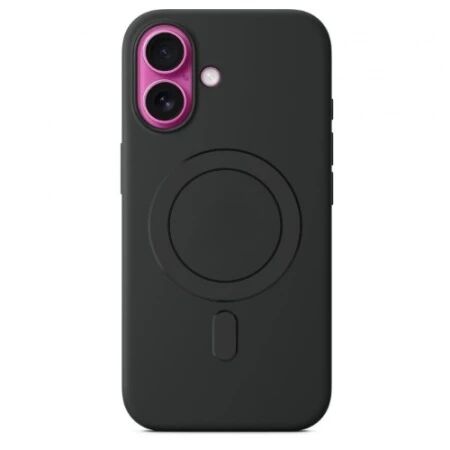 Housse-coque PERSONNALISÉ silicone MAGSAFE iPhone 16 noir