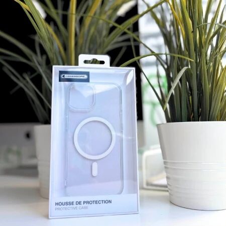 Housse-coque silicone MAGSAFE qualité supérieure iPhone 12/12 Pro (Boite/blister) transparent