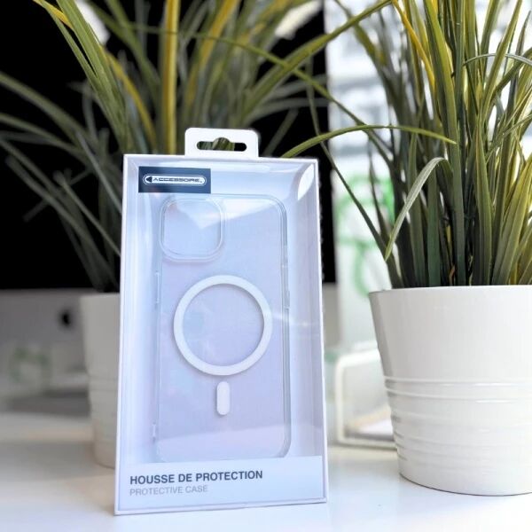 Housse-coque silicone MAGSAFE qualit� sup�rieure iPhone 14 Plus (Boite/blister) transparent