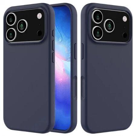 Housse-coque silicone rigide iPhone 17 Pro bleu