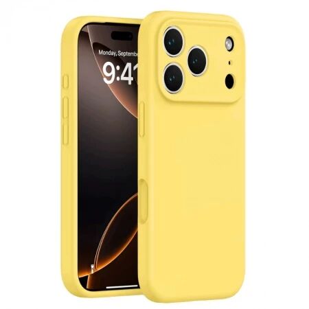 Housse-coque silicone rigide iPhone 17 Pro Max (Boite/blister) jaune