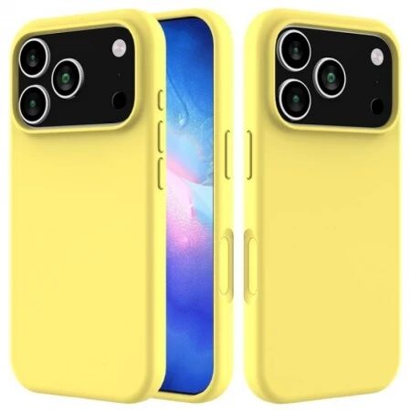 Housse-coque silicone rigide iPhone 17 Pro Max jaune