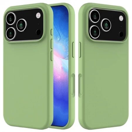 Housse-coque silicone rigide iPhone 17 Pro Max vert
