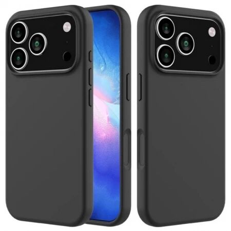 Housse-coque silicone rigide iPhone 17 Pro noir
