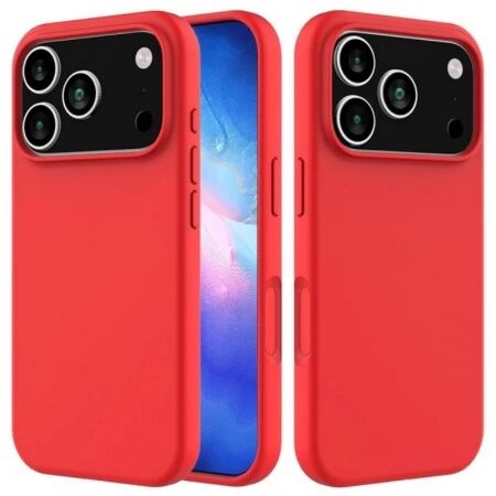 Housse-coque silicone rigide iPhone 17 Pro rouge
