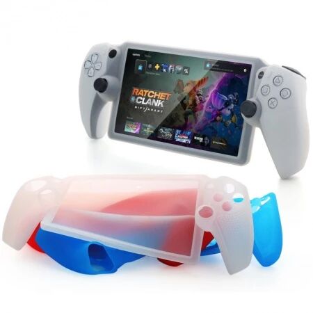 Housse de protection en silicone pour PlayStation 5 / PS5 Portal DOBE TP5-3586 (Boite/blister) blanc mat/rouge transparent/bleu transparent