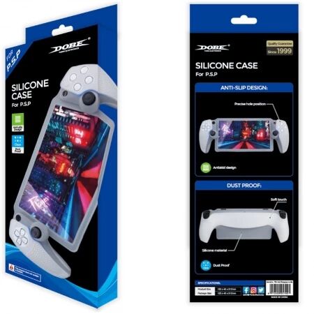 Housse de protection en silicone pour PlayStation 5 / PS5 Portal DOBE TP5-3586 (Boite/blister) blanc mat/rouge transparent/bleu transparent