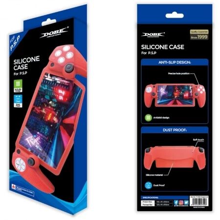 Housse de protection en silicone pour PlayStation 5 / PS5 Portal DOBE TP5-3586 (Boite/blister) blanc mat/rouge transparent/bleu transparent