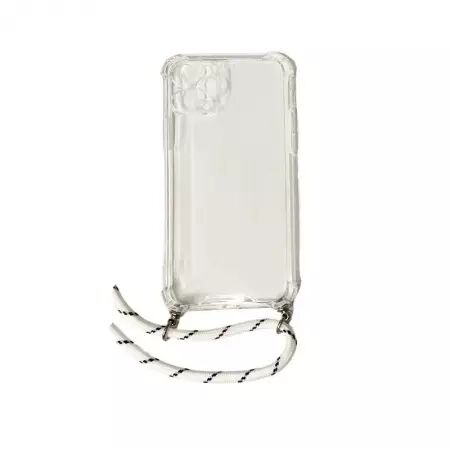 Housse de protection silicone pour Iphone 11 Pro avec cordon (Boite/BLISTER) blanc transparent