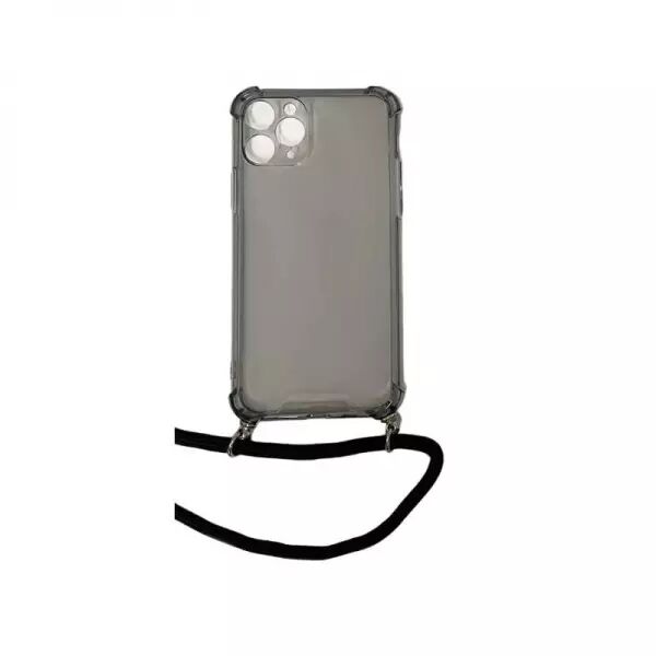 Housse de protection silicone pour Iphone 11 Pro avec cordon (Boite/BLISTER) noir transparent