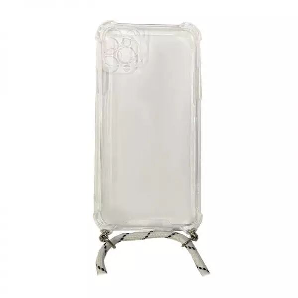 Housse de protection silicone pour Iphone 11 Pro Max avec cordon (Boite/BLISTER) blanc transparent