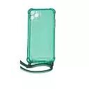 Housse de protection silicone pour Iphone 11 Pro Max avec cordon (Boite/BLISTER) vert transparent