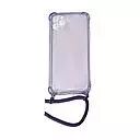 Housse de protection silicone pour Iphone 11 Pro Max avec cordon (Boite/BLISTER) violet transparent
