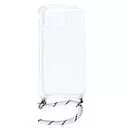 Housse de protection silicone pour Iphone 13 Mini avec cordon (Boite/BLISTER) blanc transparent