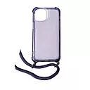 Housse de protection silicone pour Iphone 13 Mini avec cordon (Boite/BLISTER) violet transparent