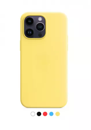 Housse de protection silicone rigide pour Iphone 14 Pro Max (Boite / BLISTER) jaune