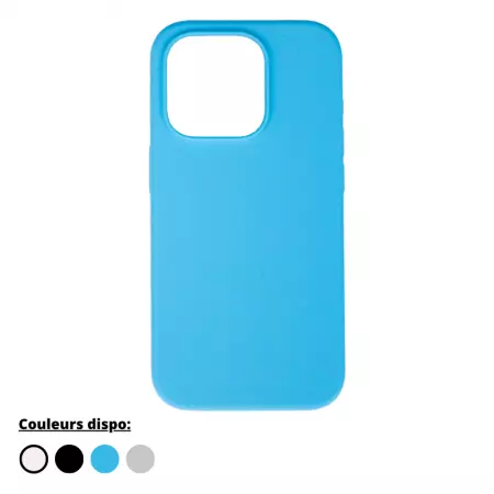 Housse de protection silicone rigide pour Iphone 15 Pro (Boite/BLISTER) bleu titanium
