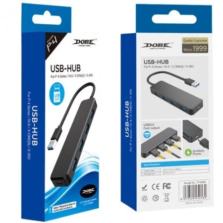 Hub USB 3.0 haute vitesse pour Xbox Series X / PlayStation 5 / PS5 et autres DOBE TY-0805 (Boite/blister) noir