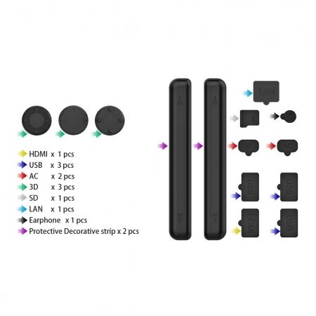 Kit anti-poussière pour Nintendo Switch DOBE TNS-2122 (Boite/blister) noir