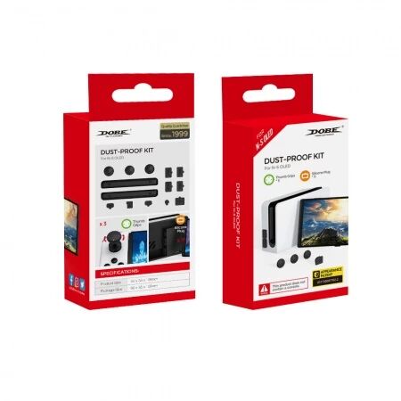 Kit anti-poussière pour Nintendo Switch DOBE TNS-2122 (Boite/blister) noir