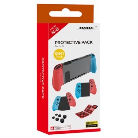 Kit d\'accessoires 12pcs protection, rangement et support manette pour Nintendo Switch DOBE TNS-0162 (Boite/blister)