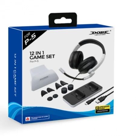 Kit d\'accessoires 12pcs support charge manette, casque et protection pour PlayStation 5 / PS5 DOBE TP5-0578B (Boite/blister)