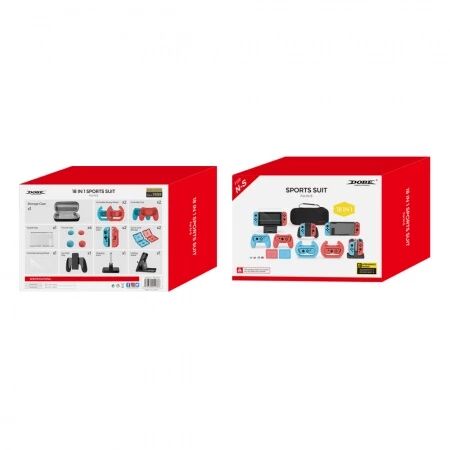 Kit d\'accessoires 18pcs support charge manette, protection et manette pour Nintendo Switch DOBE TNS-2165 (Boite/blister)