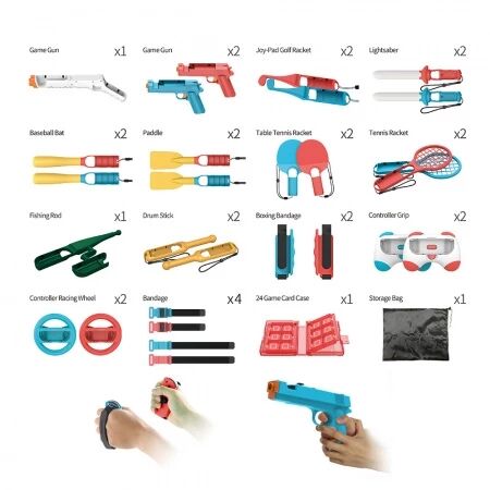 Kit d\'accessoires sportifs 30pcs pour Nintendo Switch DOBE TNS-2169 (Boite/blister)