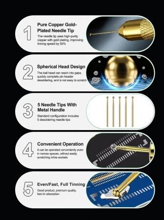 Kit de 5 aiguilles de dessoudage RELIFE TO6