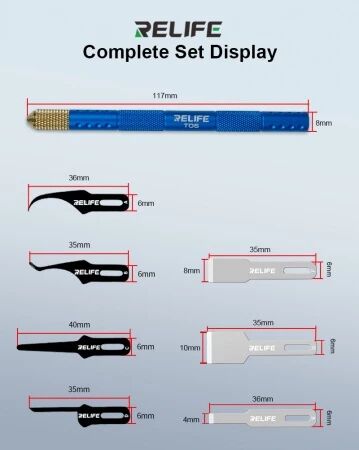 Kit de 8 lames de pr&eacute;cision multifonctions RELIFE TK5