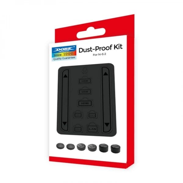 Kit de bouchons anti-poussi�re pour Nintendo Switch 2 DOBE TNS-5165 (Boite/blister) noir