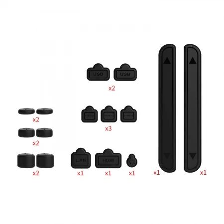 Kit de bouchons anti-poussière pour Nintendo Switch 2 DOBE TNS-5165 (Boite/blister) noir