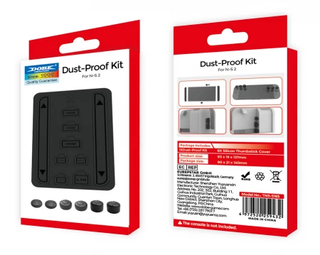 Kit de bouchons anti-poussière pour Nintendo Switch 2 DOBE TNS-5165 (Boite/blister) noir