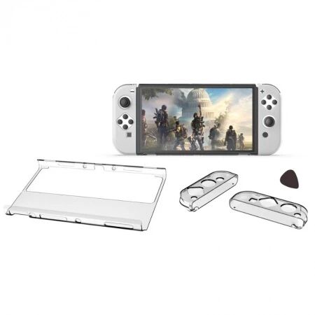 Kit de protection antichocs & anti-rayures pour Nintendo Switch OLED DOBE TNS-1133B (Boite/blister) transparent