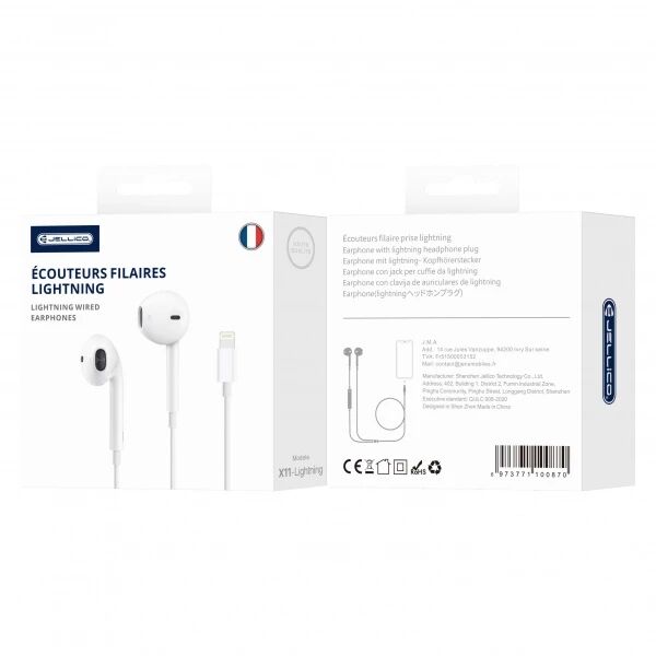 Kit pieton (Lightning bluetooth) avec micro JELLICO X11 blanc Kit pieton (Lightning bluetooth) avec micro JELLICO X11 blanc