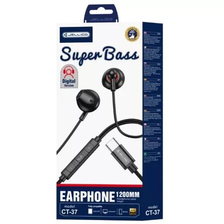 Kit pieton (USB-C/Type C) avec micro JELLICO CT-37 (Boite/blister) noir