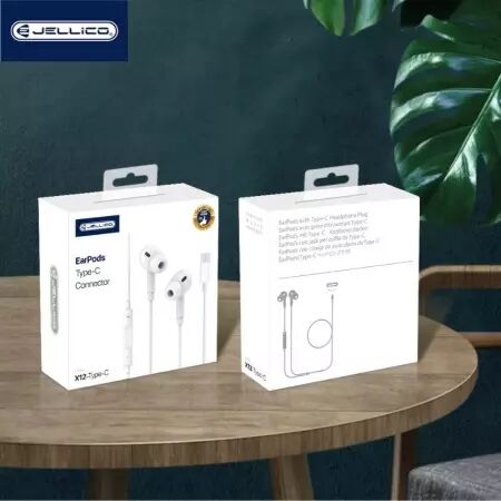 Kit pieton (USB-C/Type C) avec micro JELLICO X12 (Boite/BLISTER) blanc