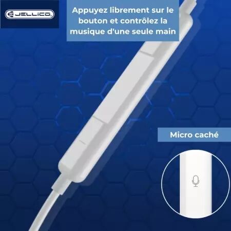 Kit pieton (USB-C/Type C) avec micro JELLICO X12 (Boite/BLISTER) blanc
