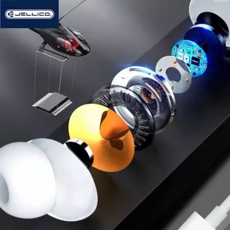 Kit pieton intra-auriculaire (Lightning) avec micro JELLICO X12 (Boite/BLISTER) blanc