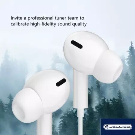 Kit pieton intra-auriculaire (Lightning) avec micro JELLICO X12 (Boite/BLISTER) blanc