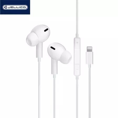 Kit pieton intra-auriculaire (Lightning) avec micro JELLICO X12 (Boite/BLISTER) blanc