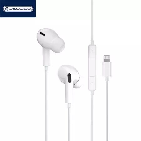 Kit pieton intra-auriculaire (Lightning) avec micro JELLICO X12 (Boite/BLISTER) blanc
