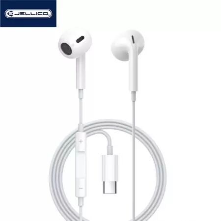 Kit pieton intra-auriculaire (USB-C/Type C) avec micro JELLICO X14 (Boite/BLISTER) blanc
