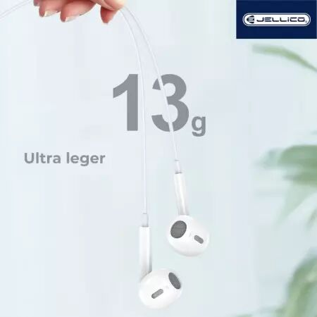 Kit pieton intra-auriculaire (USB-C/Type C) avec micro JELLICO X14 (Boite/BLISTER) blanc