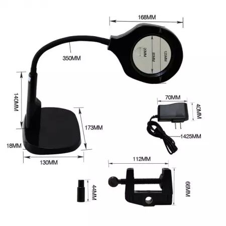 Lampe LED grossissante BEST BST-9145T noir