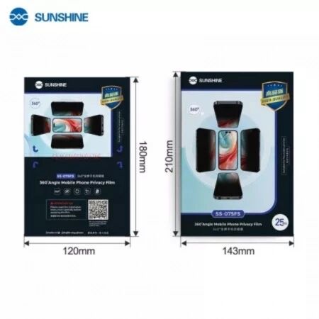 Lot de 10 films \ hydrogel\  TPU MAT effet priv&eacute; SUNSHINE SS-075FS pour smartphones, watch�