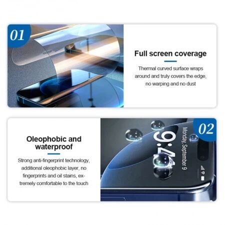 Lot de 25 films \ hydrogel\  UV HD effet priv&eacute; avec lampe UV SUNSHINE UV-2 pour smartphones